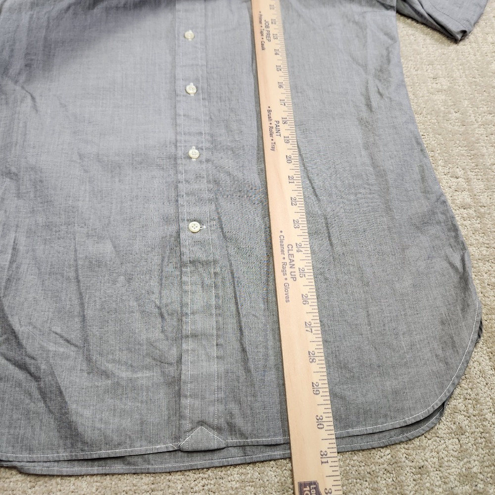 Vintage Polo Ralph Lauren Shirt Men 15.5 Button Down Gray Slim Fit Poplin Cotton - Picture 5 of 8